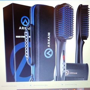 Arkam Deluxe Beard Straightener Premium hard shell travel case Ionic comb NEW…
